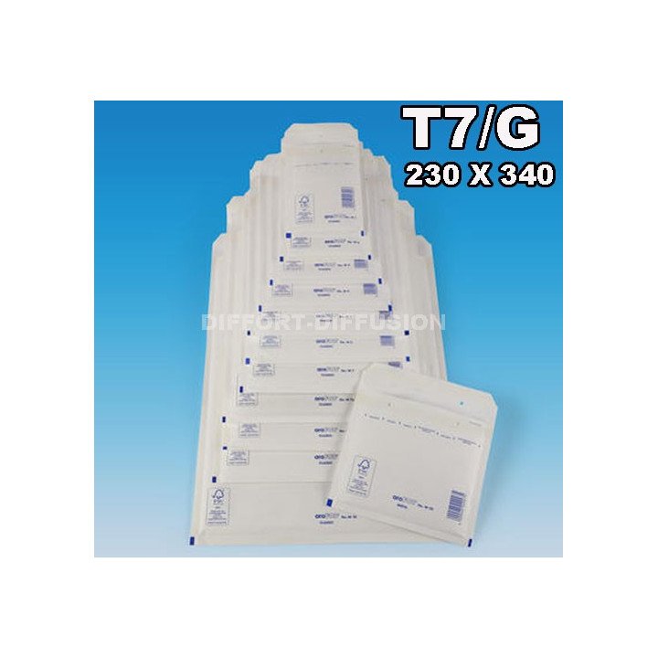 100 ENVELOPPES A BULLES T7 (260*350) BLANCHES DIFFORT DIFFUSION - 1
