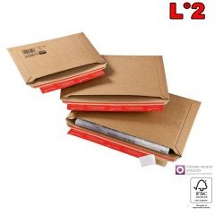 20 enveloppe carton latérale L2 (270x185mm) pochette avec cannelure  - 1