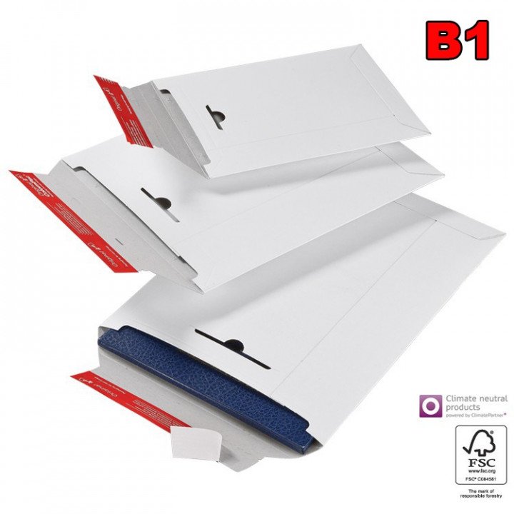 20 enveloppe cartonnée blanche B4 245x345mm  - 1