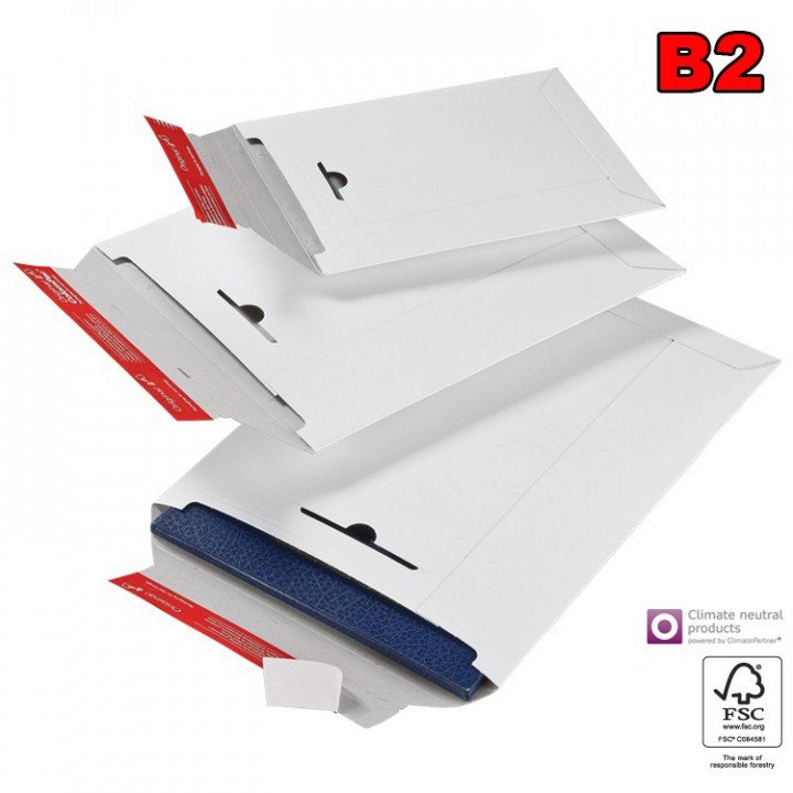 20 enveloppe cartonnée blanche B2 210x265mm