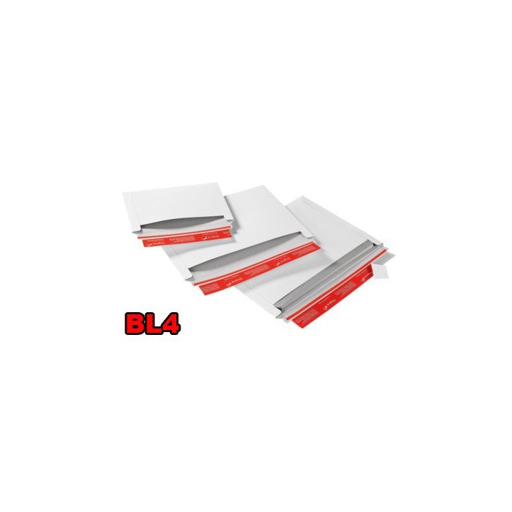 Pochette enveloppe carton (x20) blanche BL4 351x248mm ouverture latérale  - 1