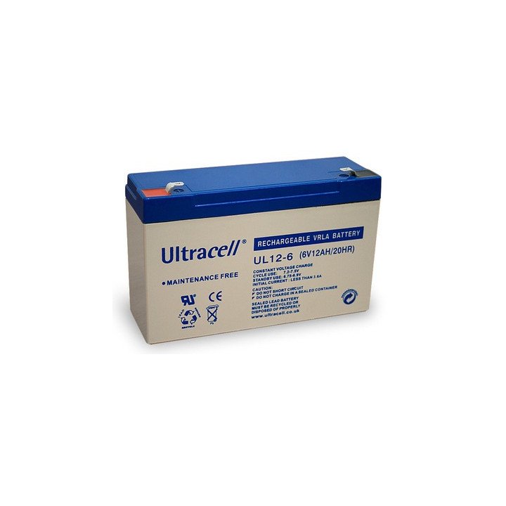 ULTRACELL UL12-6 batterie au plomb 6V 12AH 151x51x100mm 