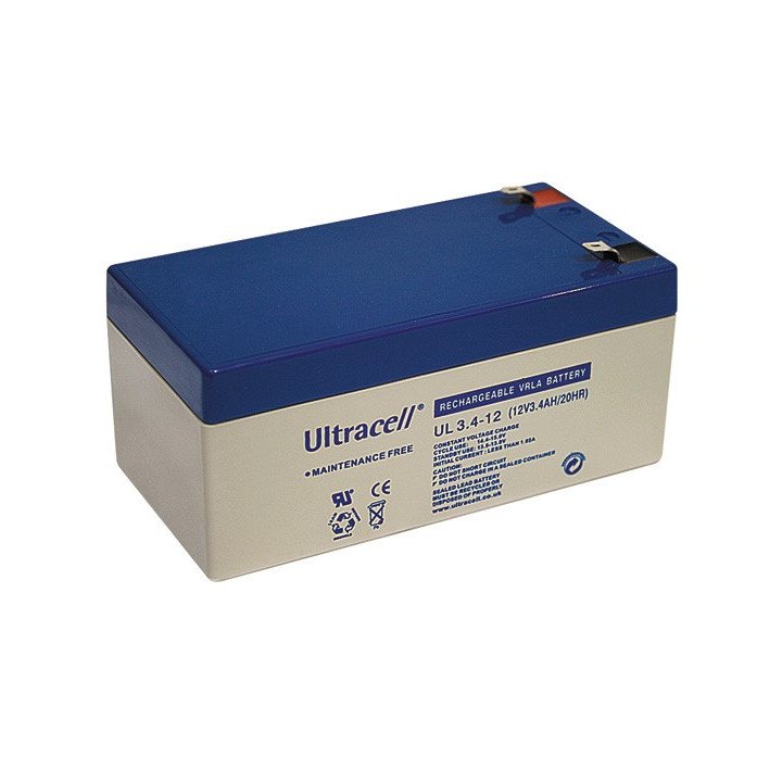 ULTRACELL UL3.4-12 batterie au plomb 12V 3,4AH 134x67x66,5mm 