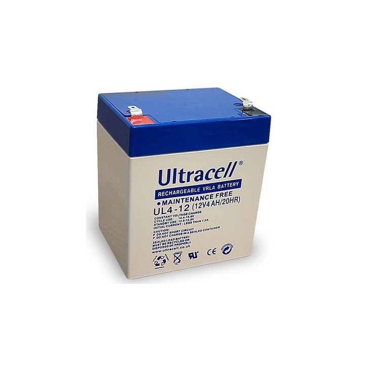 ULTRACELL UL4-12 batterie au plomb 12V 4AH 90x70x107mm 