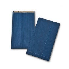 Pochettes cadeaux kraft bleue avec soufflet 180x350mm