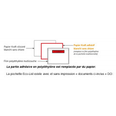 1000 Pochettes porte-document NEUTRE A6 162x120 papier ECO-LIST (poly+papier)  - 1