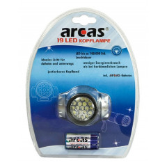 Arcas Lampe frontale ARC-19LED-HL avec 19 LED avec 3 x piles AAA