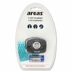 Arcas Lampe frontale ARC-5LED-HL avec 5 LED avec 3 x piles AAA