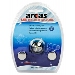 Arcas Lampe frontale ARC-5LED-HL avec 5 LED avec 3 x piles CR2032