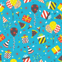 Rouleau papier cadeaux paquets multicolores ballons party 50 mètres