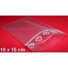 1000 sachets plastiques Zip 100x150 mm avec trou de suspension DIFFORT DIFFUSION - 1