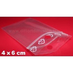 1000 sachets plastiques Zip 40x60 mm avec trou de suspension DIFFORT DIFFUSION - 1